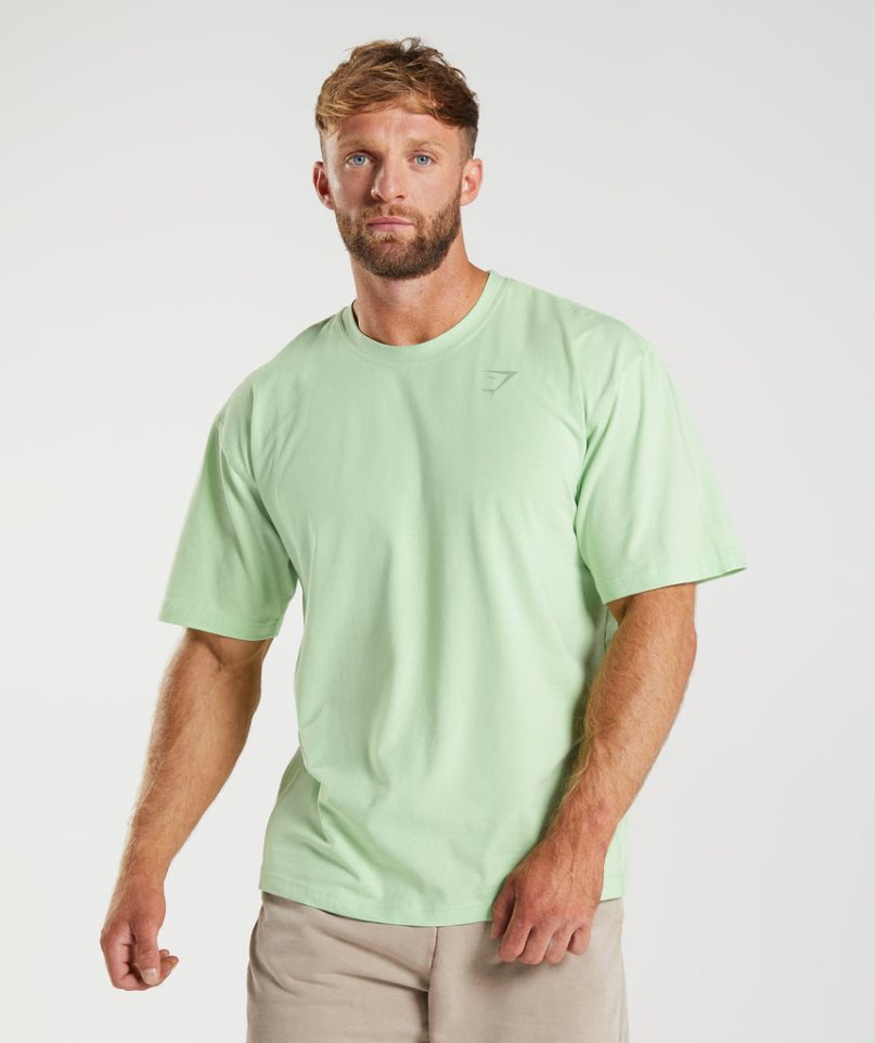 Men's Gymshark Power T-Shirts Light Green | CA 3D850N